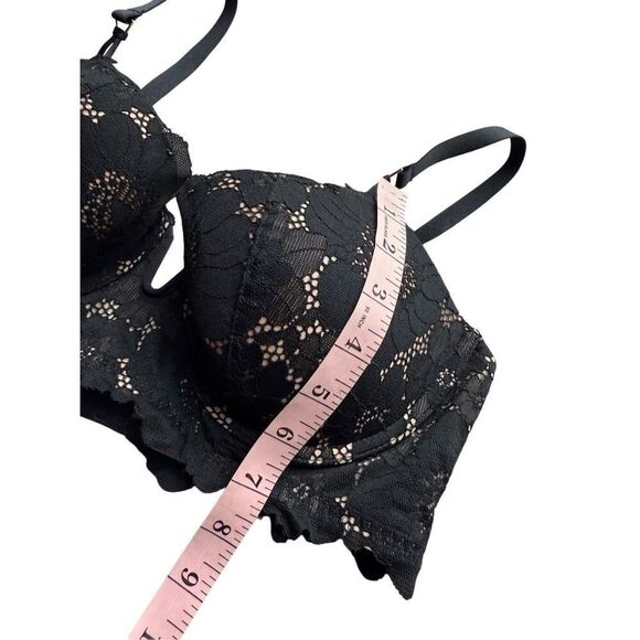 Aerie Real Power Balconette Poppy Lace Bra In True Black Size 38B - Picture 10 of 12